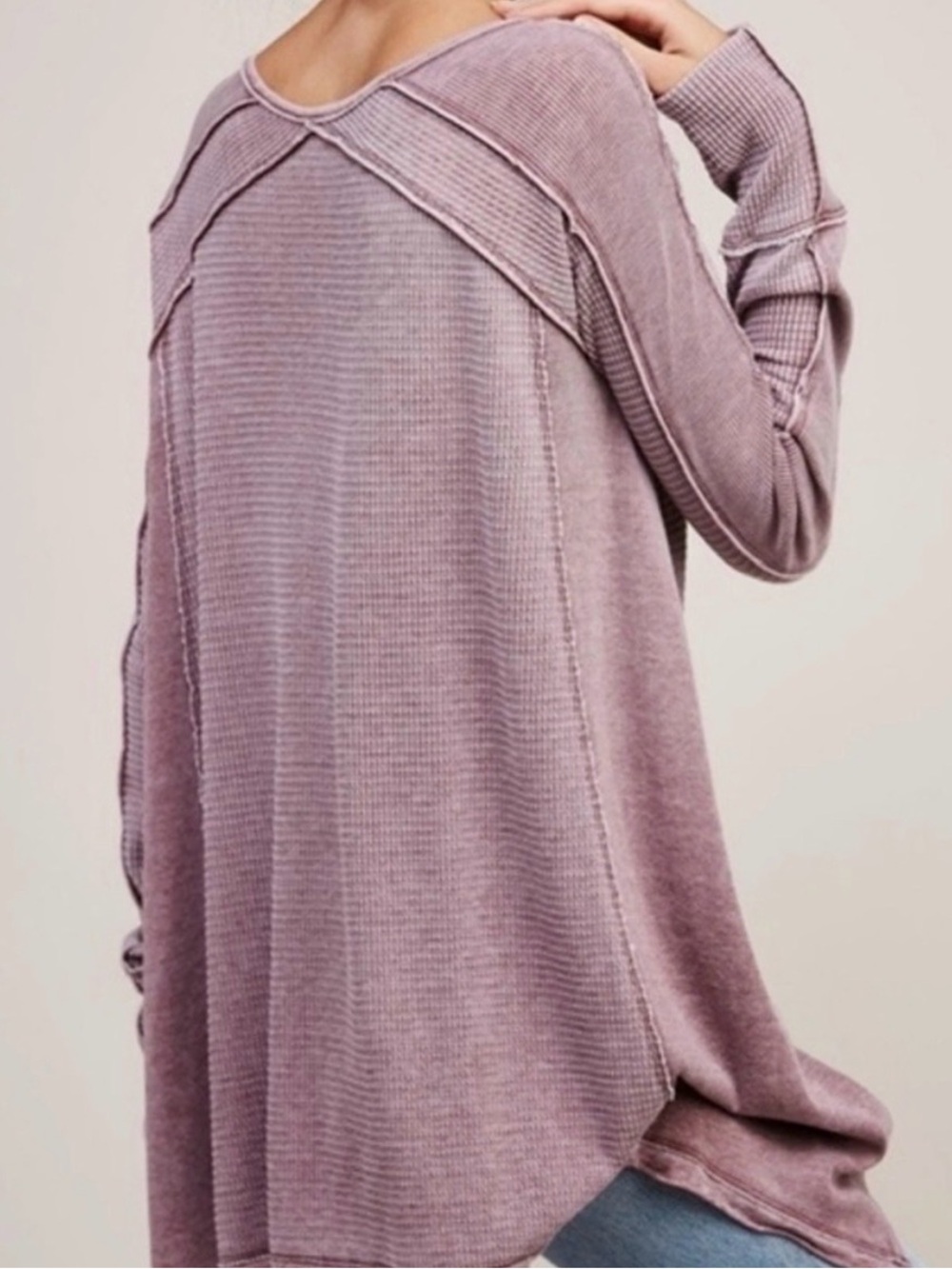 Free People Lavender Pacific Thermal Oversized Flowy Small - Picture 2 of 6